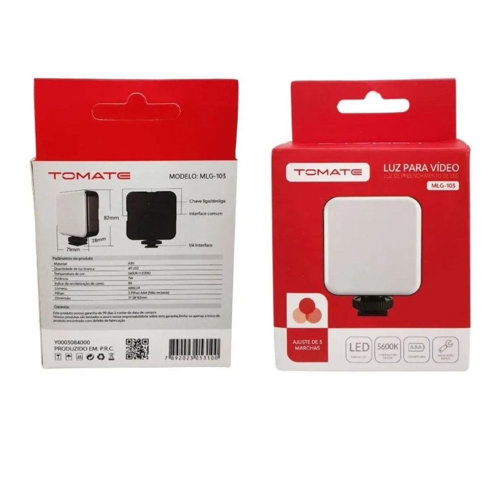 Luz Led Quadrada 7W Com Encaixe Em Sapata E Tripé