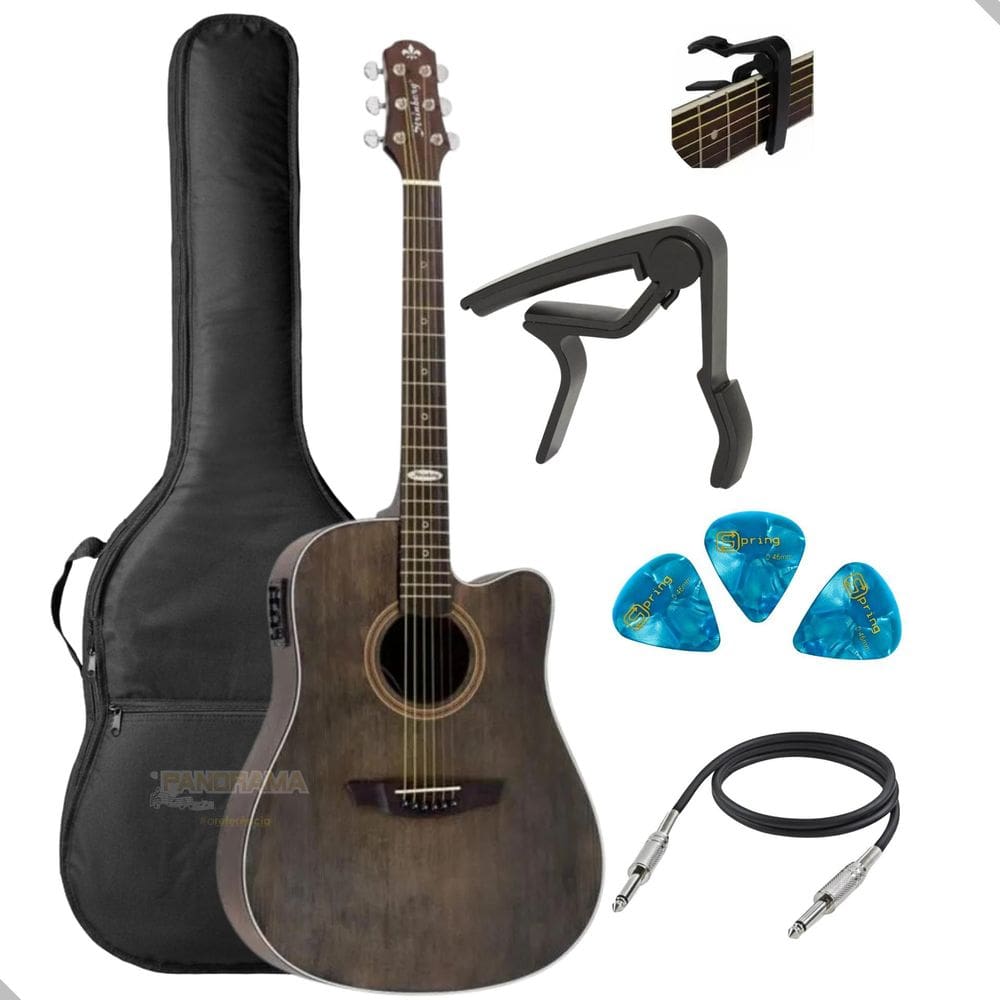 Violao Eletrico Strinberg Folk Aço Sd200C Tos + Acessórios