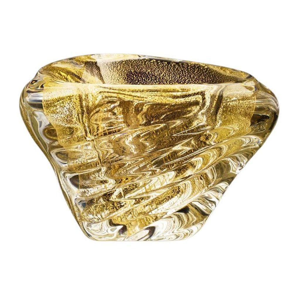 Vaso Em Cristal Murano Com Ouro 24K - São Marcos 12Cm -002