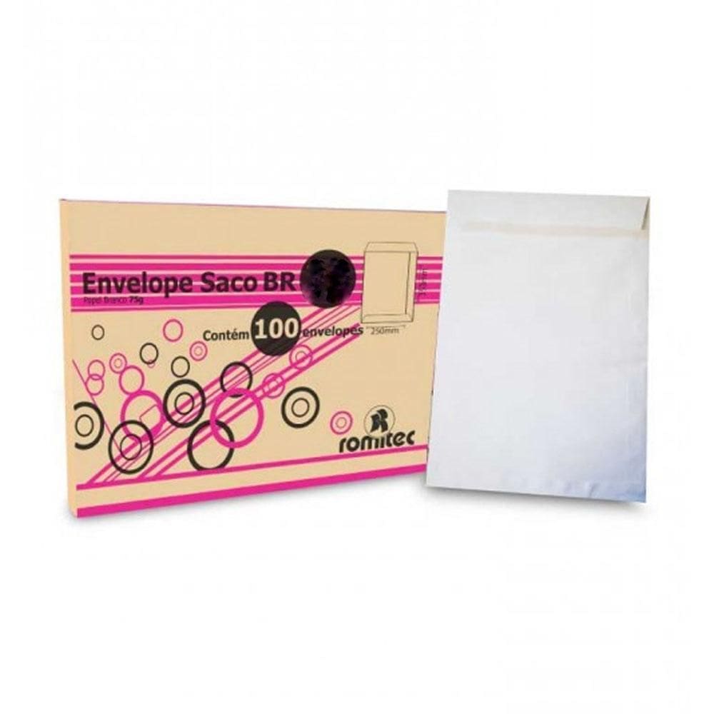 Envelope Saco Branco 310X410 Caixa 100 Unidades Romitec