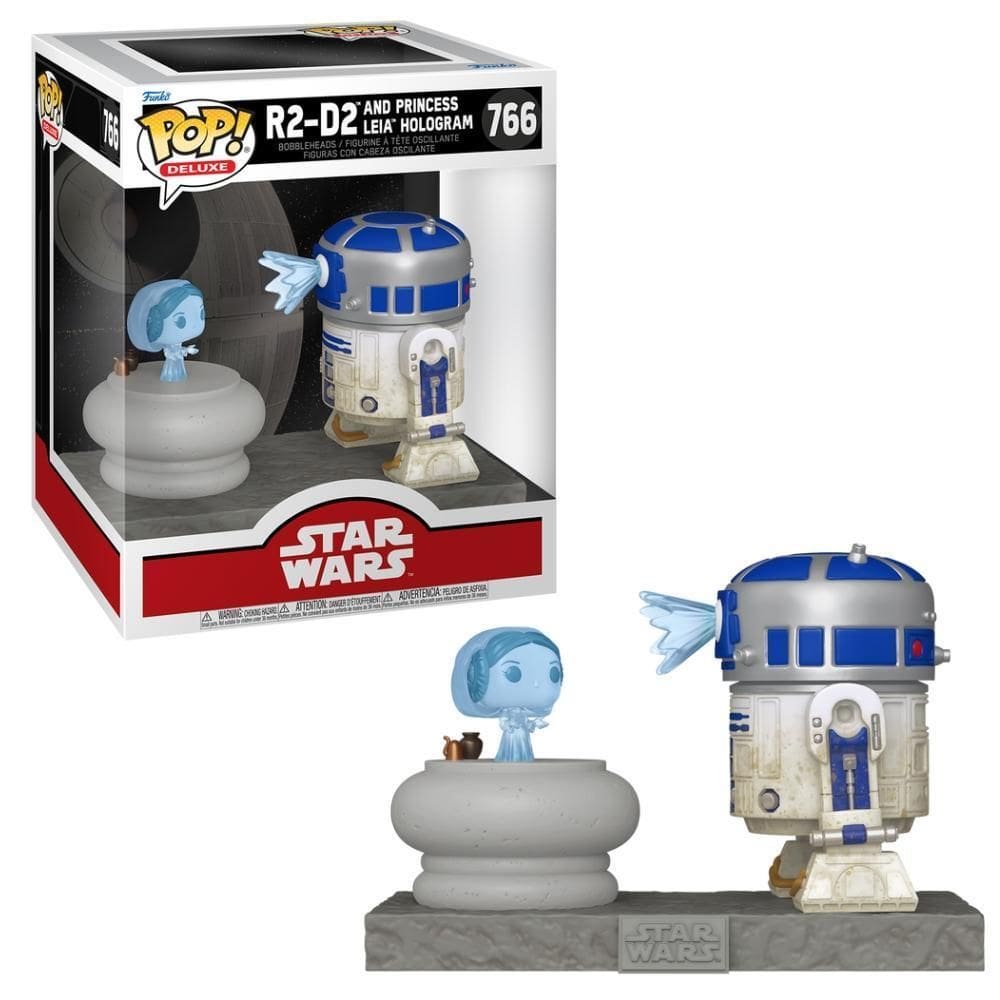 Boneco Funko Pop Deluxe Star Wars R2-D2 Com Leia