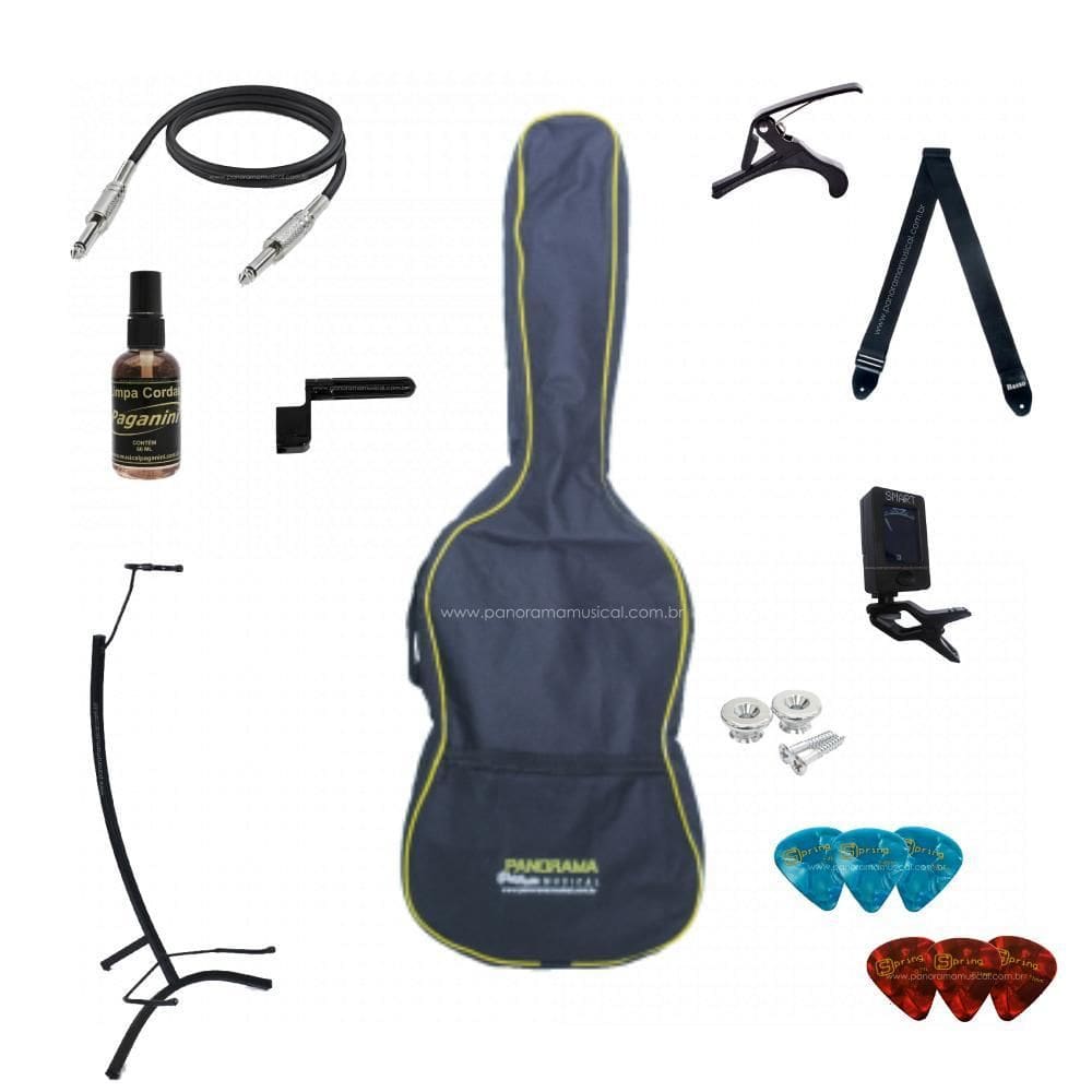 Kit Acessórios Para Violão 3/4 Elétrico Kit C/10 Itens