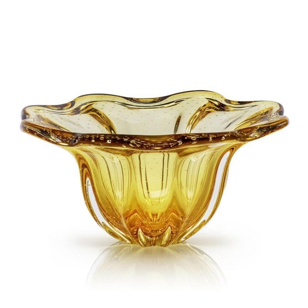 Vaso Em Cristal Murano Âmbar - São Marcos 36Cm