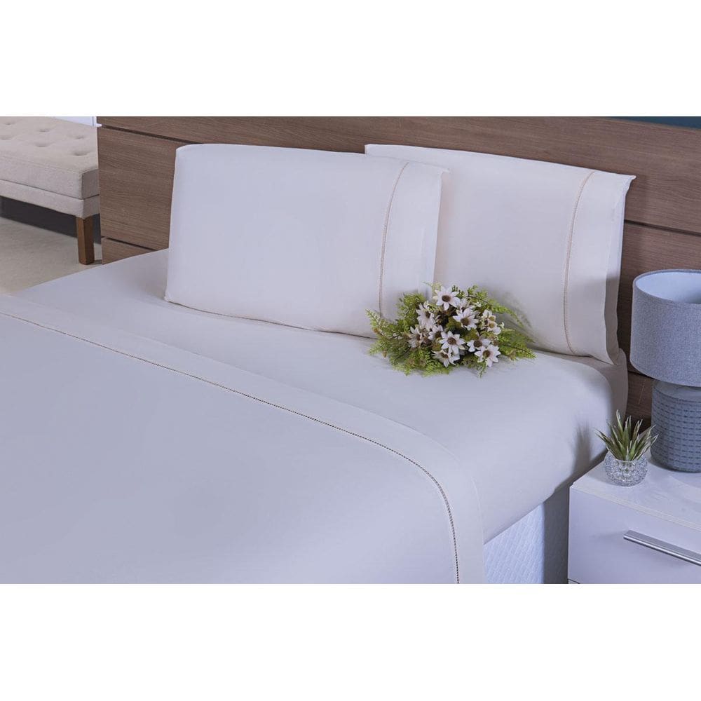 Jogo De Lençol Casal Queen Size 4 Peças Colchão Até 35Cm
