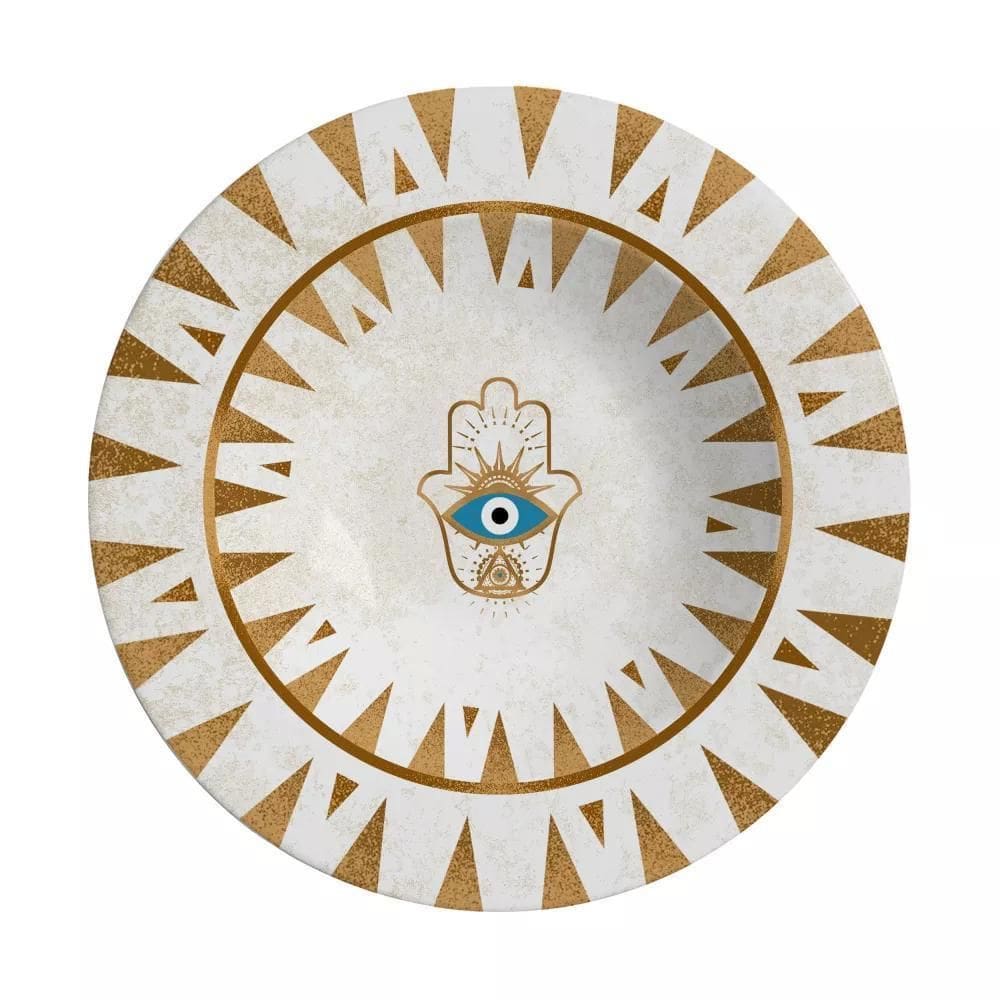 Pratos Fundos Cerâmica Feldspática Branca 25cm - Jogo com 6