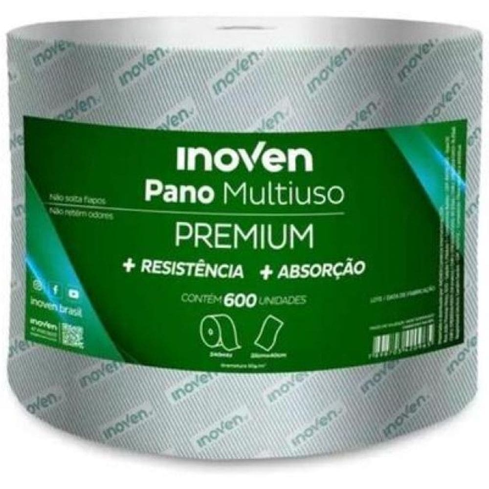 Pano Multiuso Premium Rolo 240Mts X 25Cm C/600 Panos Inoven