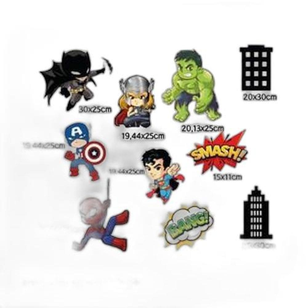 Adesivo De Box De Banheiro Mini Super Heróis