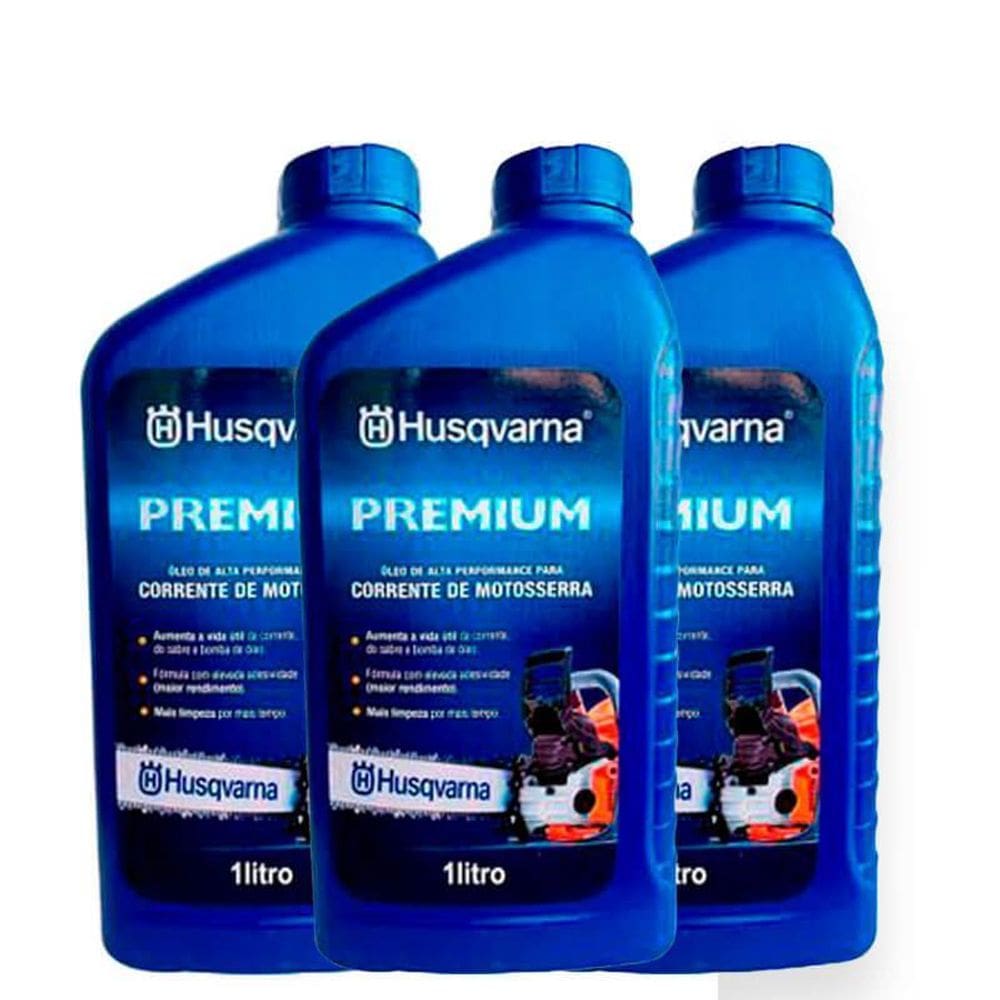 3 Oleo 1 Litro Lubrificante Para Corrente Motosserra Husqvarna