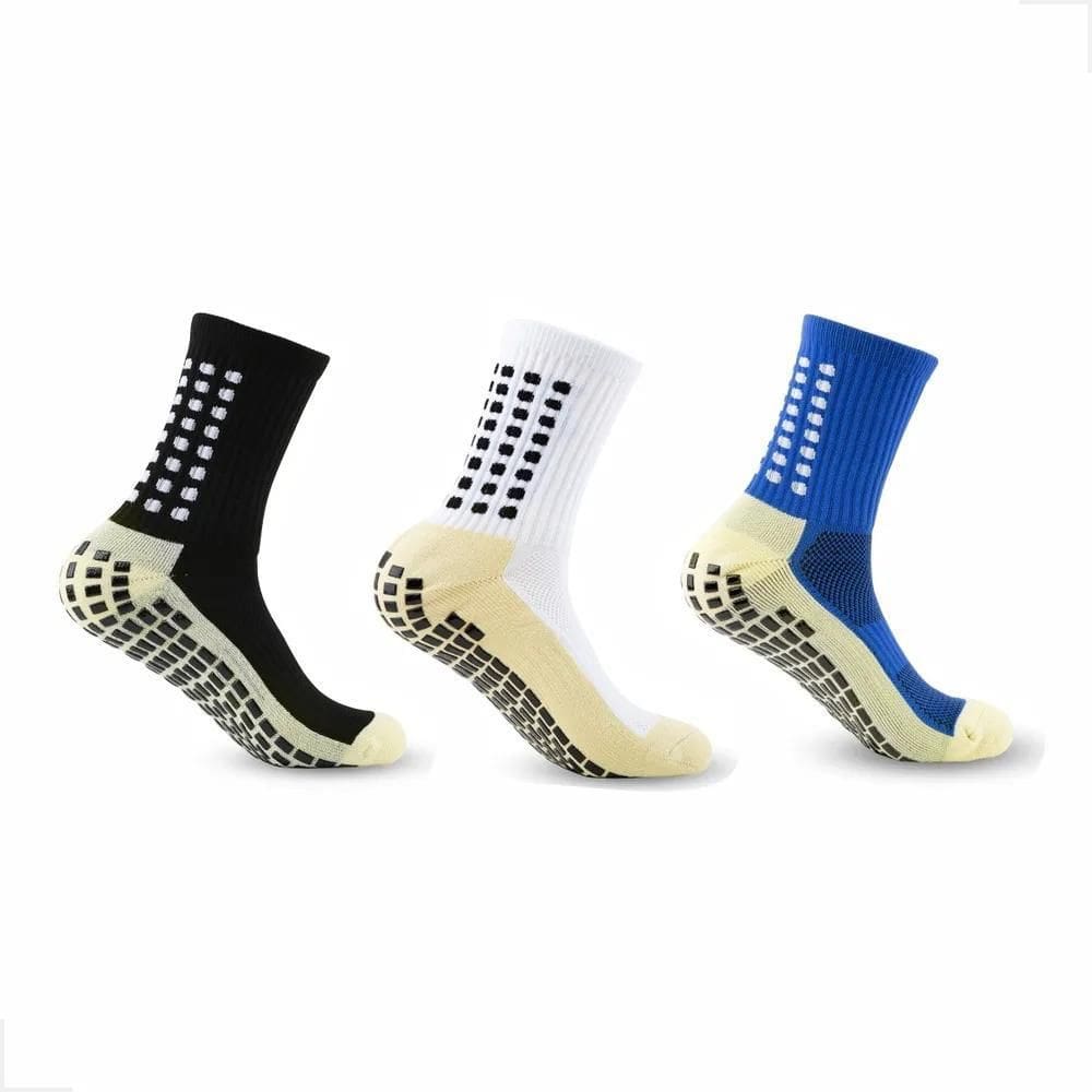 2X Kit 03 Par Meia Antiderrapante Futebol Treino Academia Cr