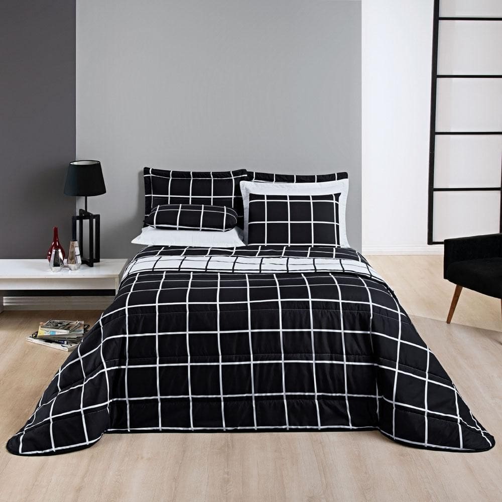 Kit Cobre Leito Brooklyn Queen 200 Fios 3 Peças - Preto