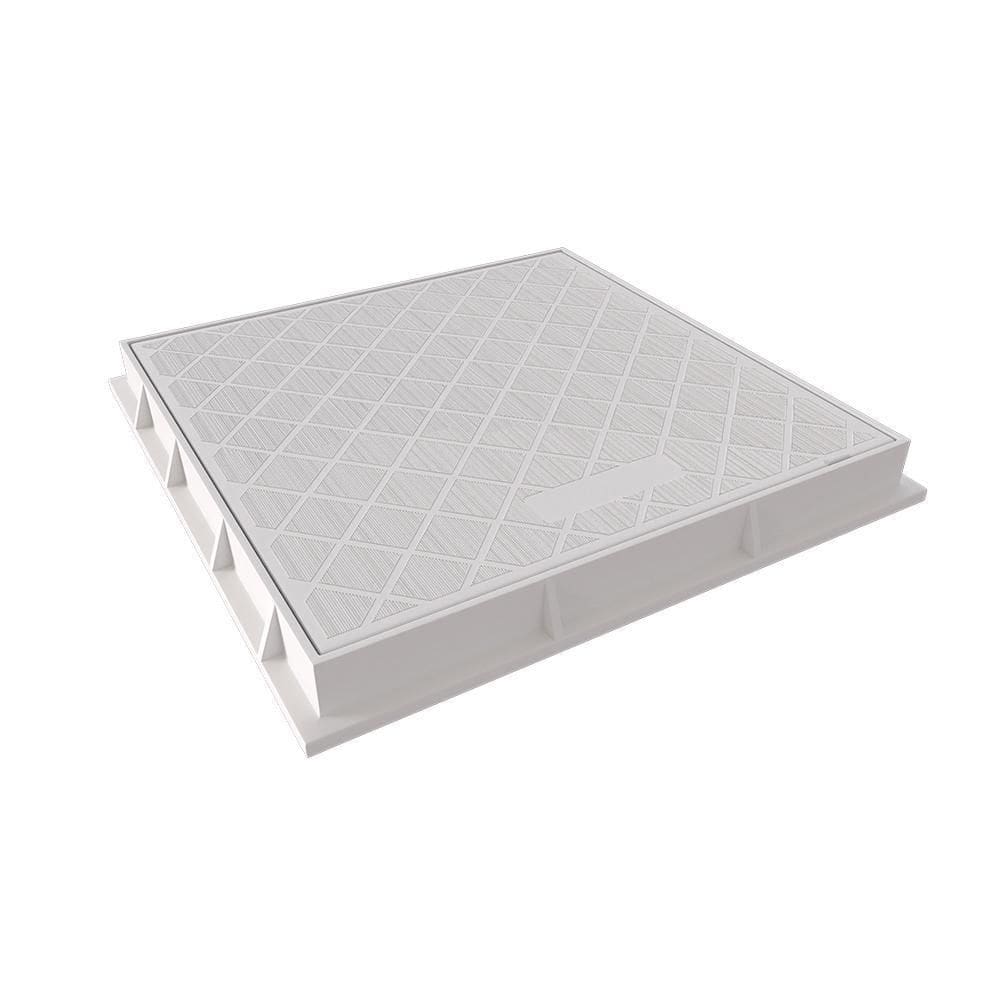 Tampão Com Porta Tampa Decora Reforçado 25X25Cm Branco