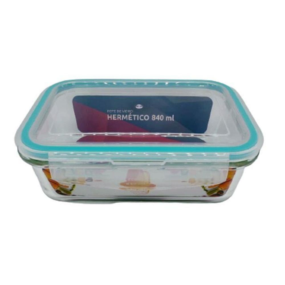 Pote De Vidro Hermético Retangular 840 Ml