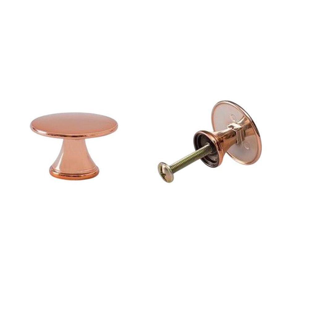 Kit 14 Puxadores Redondo Dourado Ponto Rose Gold Pz 1004