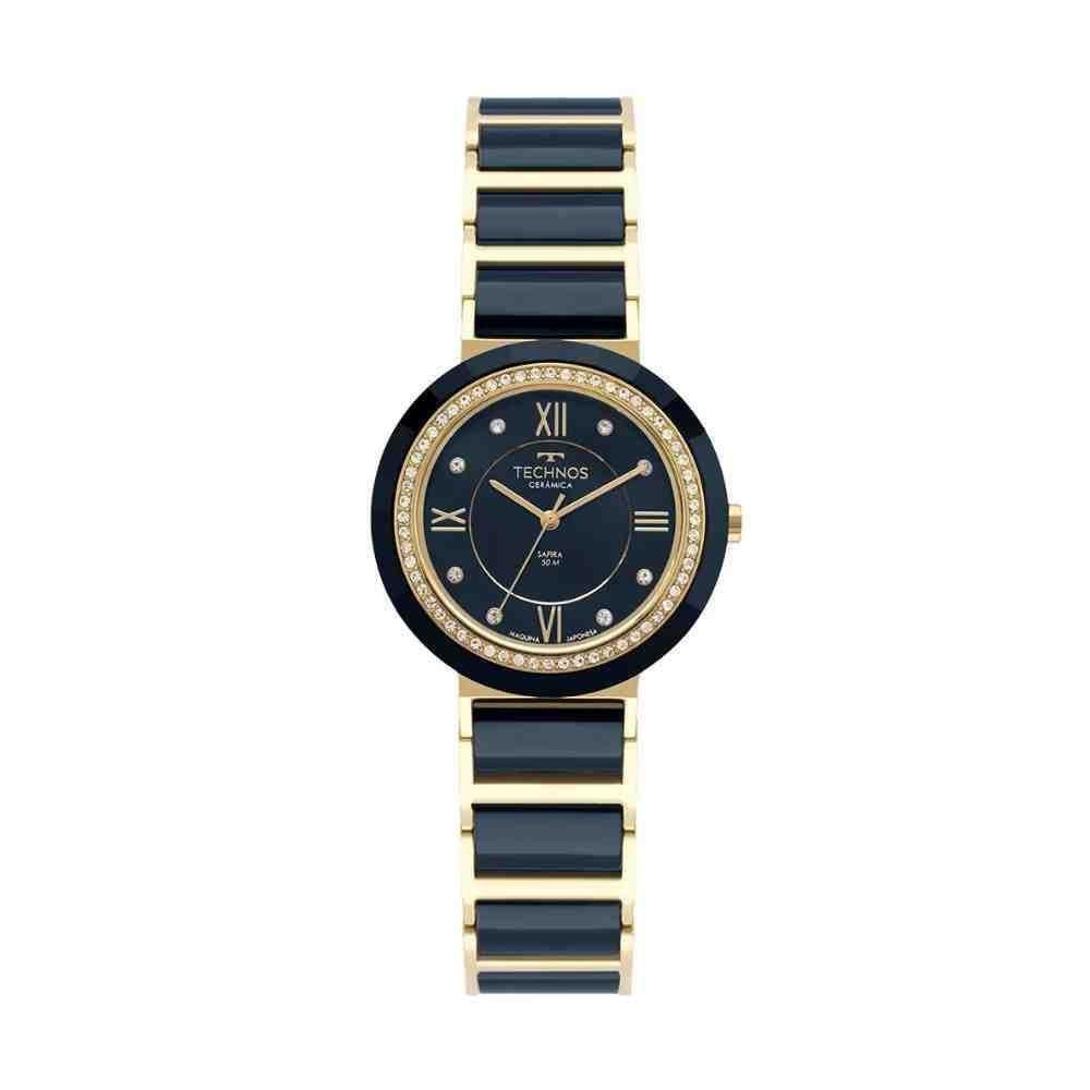 Relógio Technos Azul/Dourado Feminino 2036Mrp/1A