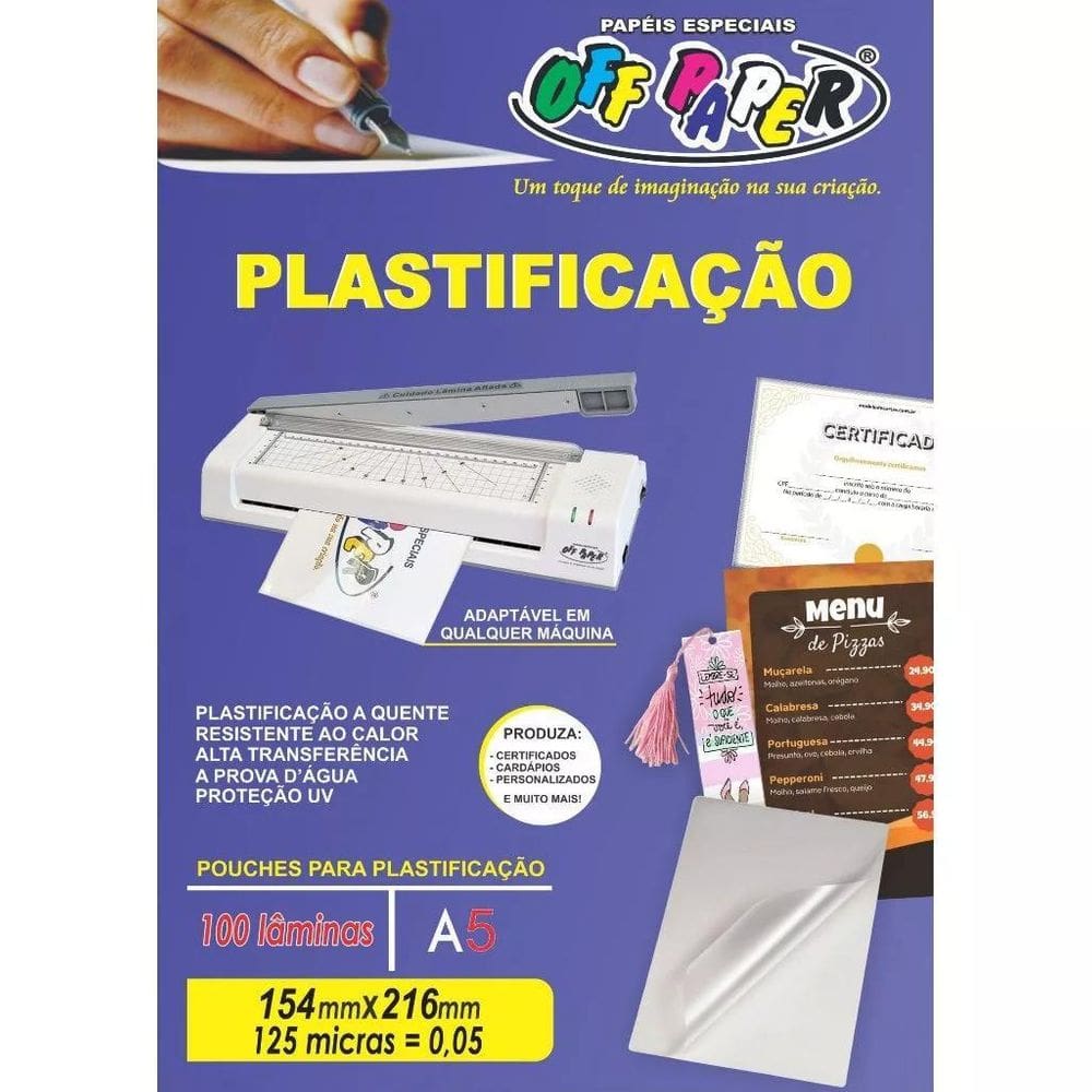 Plastico De Plastificacao Off Paper A5 0.5 154X216Mm 100 Uni