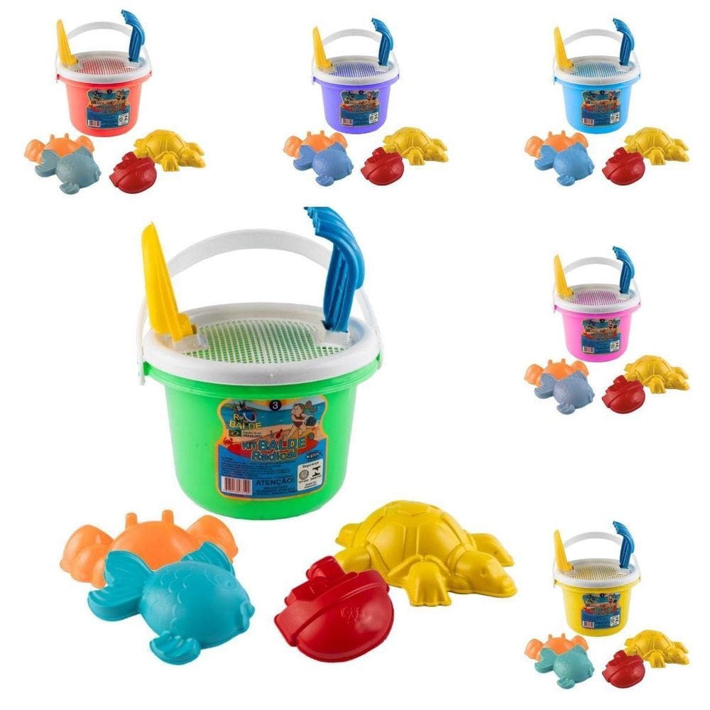 Kit 10 Baldes Para Praia Areia Presente Lembrança Festa Rb03