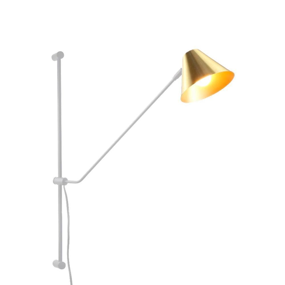 Arandela Parede Cúpula Alumínio Dourado Lixado Moderna 1Xe27