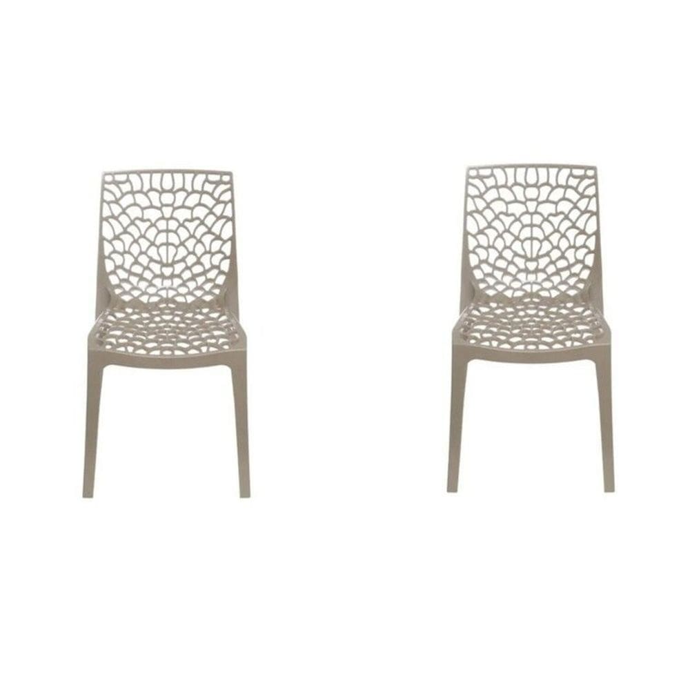 Kit com 2 Cadeiras Gruvyer para Sala de Jantar  Cinza