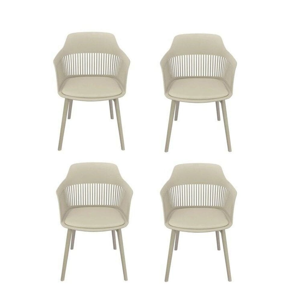 Kit com 4 Cadeiras Mena para Sala de Jantar  Cinza