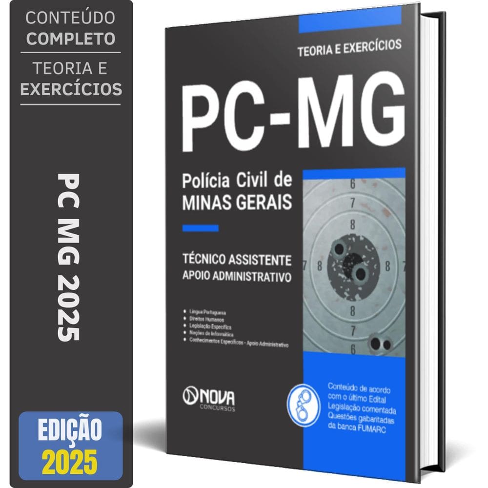 Apostila Pc Mg 2025 Técnico Assistente Apoio Administrativo