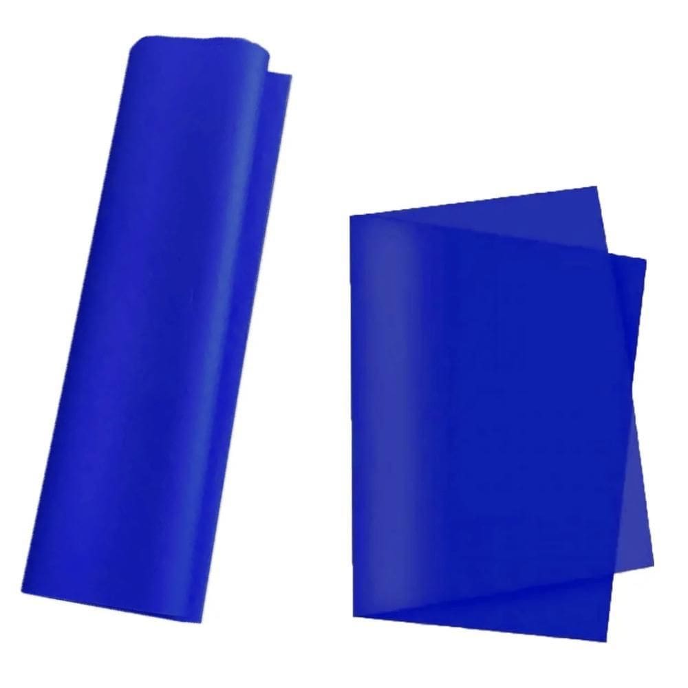 Kit Com 123 Folhas Papel De Seda Azul Escuro 48Mm X 60Mm