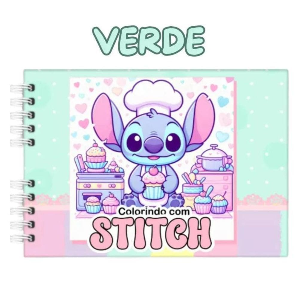 Livro Colorir Stitch 50 Folhas Caderno Desenho Capa Dura Cor