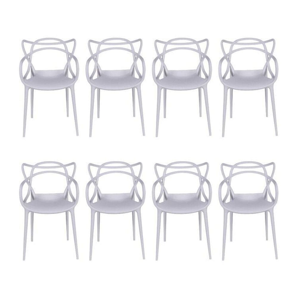 Kit com 8 Cadeiras para Sala de Jantar Allegra Solna Branco