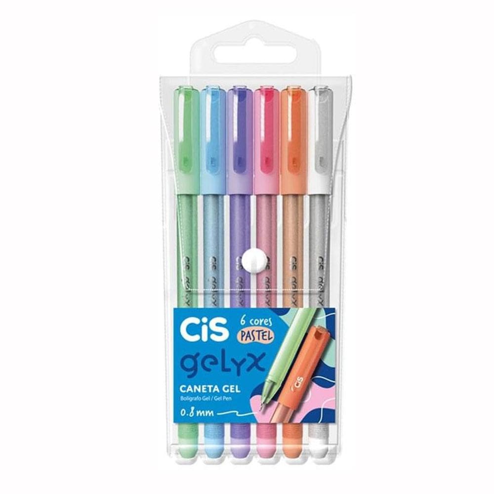 Caneta gel 0.8mm Gelyx 5.7117 com 6 cores pastel - Cis