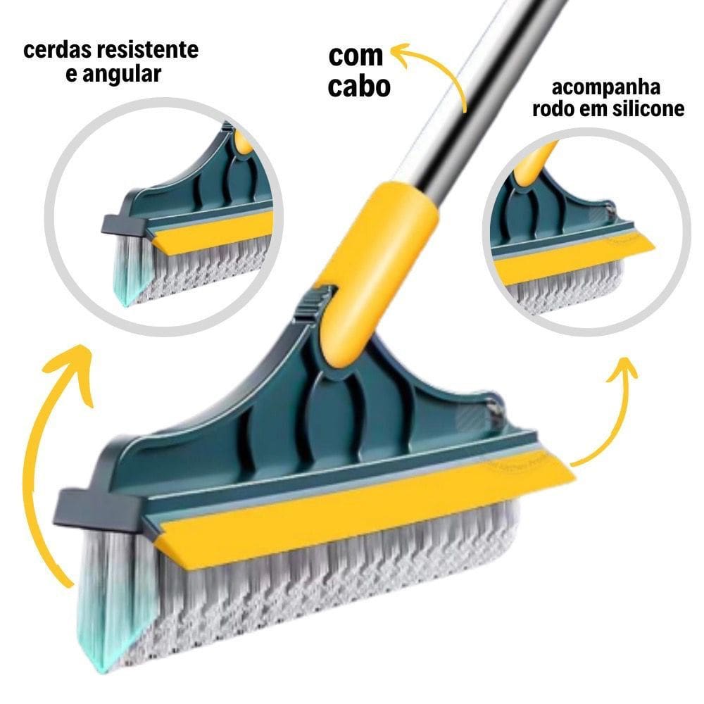 Kit de Limpeza 3 em 1 com Escova Multiuso 180° + 5 Panos de Microfibra de Alta Absorção