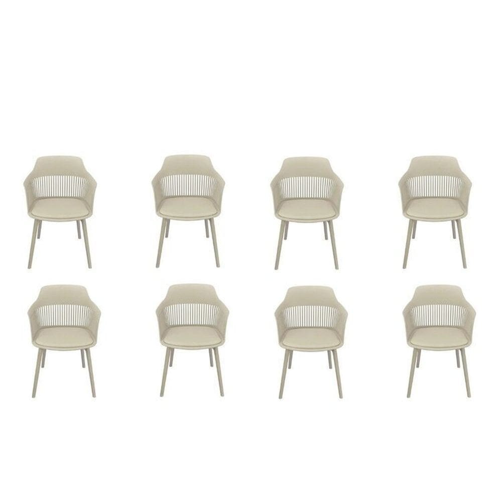 Kit com 8 Cadeiras Mena para Sala de Jantar Cinza