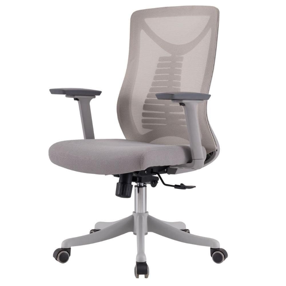 Cadeira Escritório NR-17 Giratória Diretor Vancouver Fratini Tela Mesh Cinza Base Rodízio Cinza