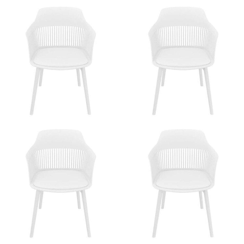 Kit com 4 Cadeiras Mena para Sala de Jantar Branco