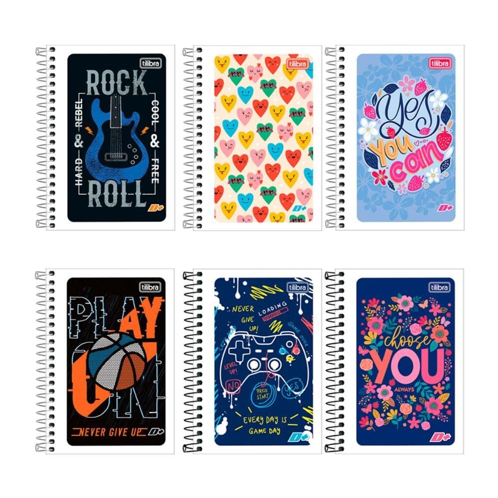 Caderneta espiral capa flexível 1/8 48 fls D Mais Tilibra