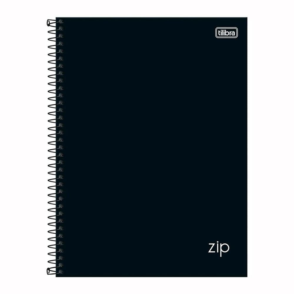 Caderno espiral CD universitário 1x1 80fls Zip Preto Tilibra