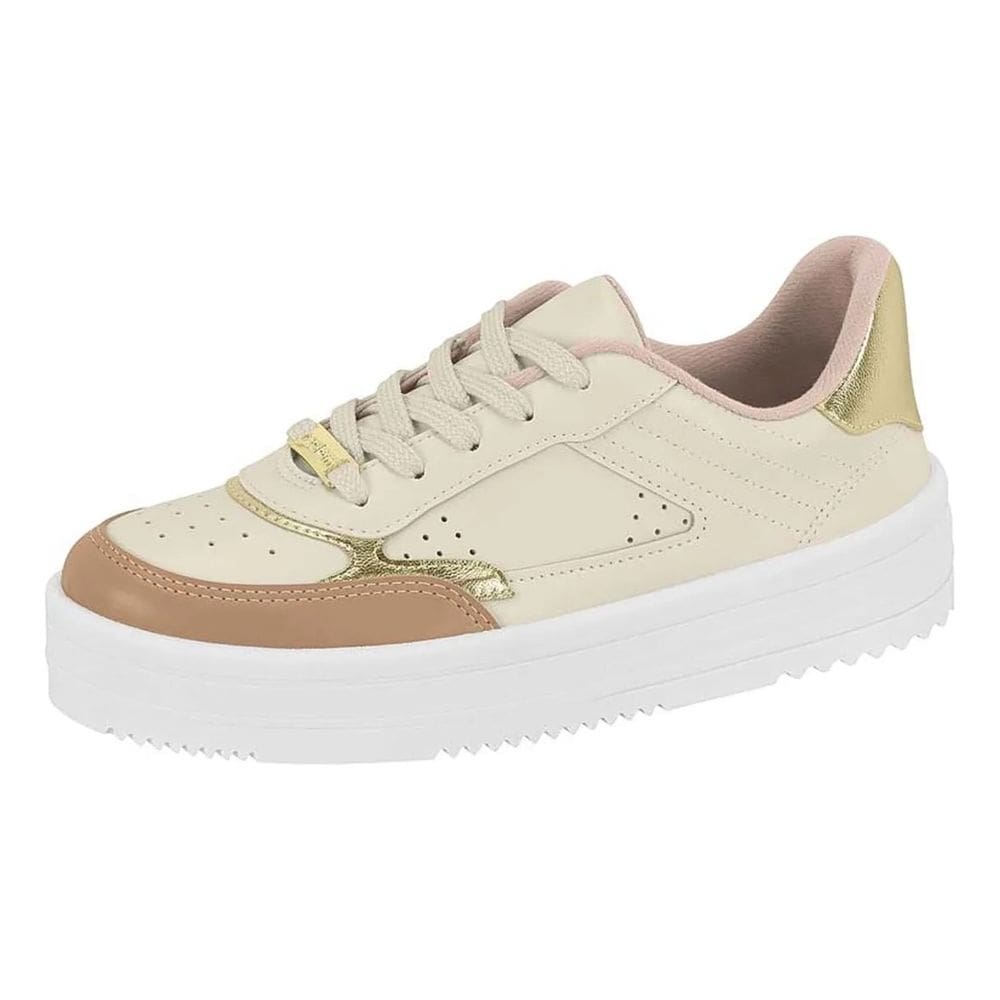 Tenis Feminino Flatform Moderno Conforto Metalizados Moleca