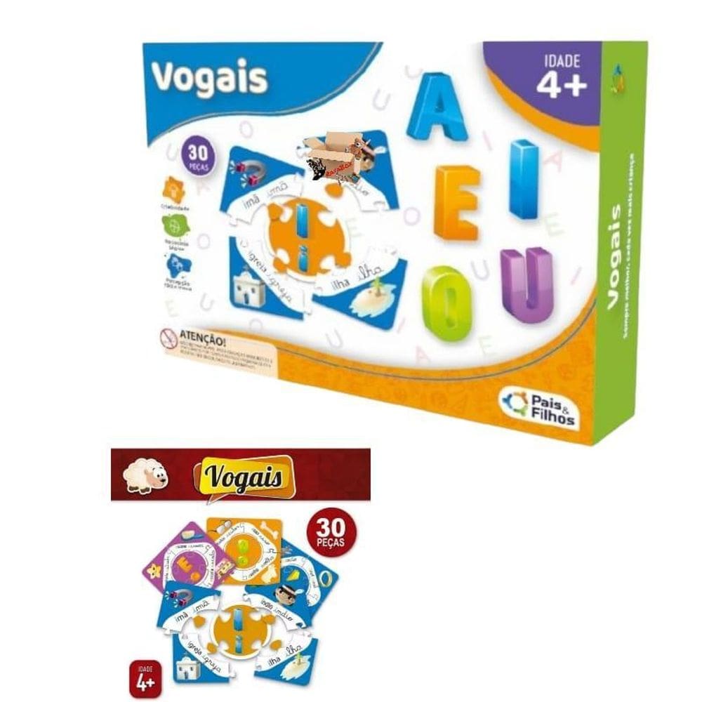 Brinquedo Pedagógico Alfabetização Jogo De Aprender Vogais