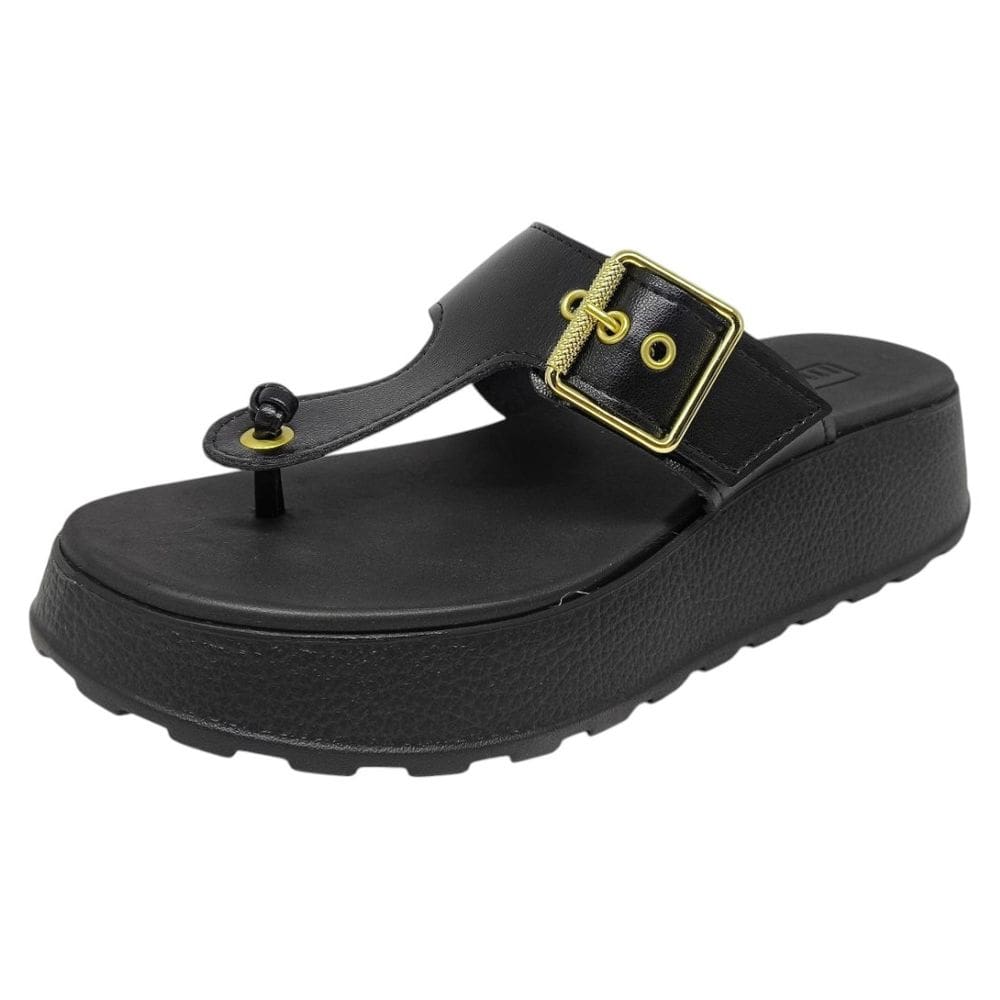 Chinelo Feminino Anabela Média Conforto Flatform Moleca