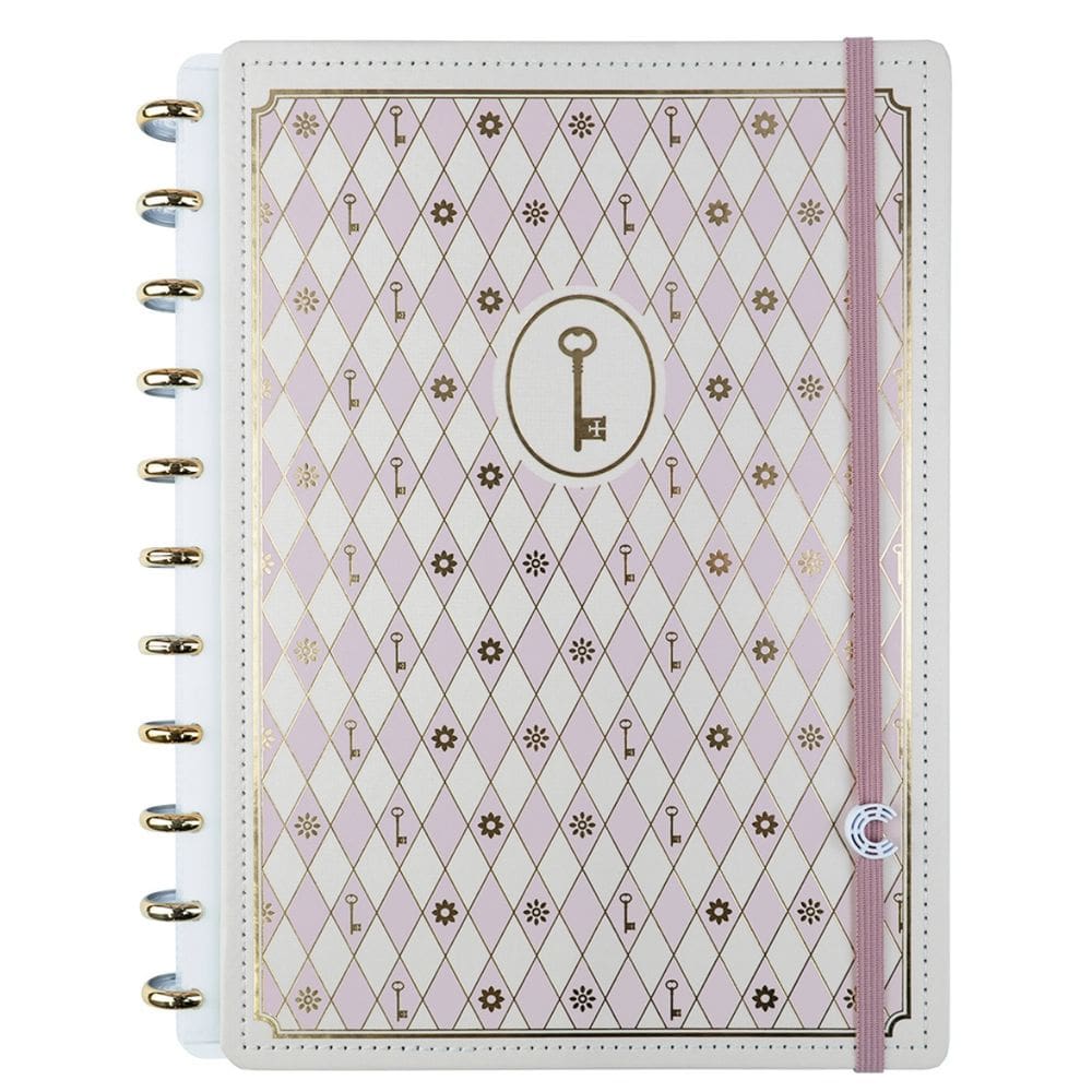 Caderno Inteligente Isa Akkari Rose Key Tamanho Grande Capa Dura 11 M Discos Universitário Escolar