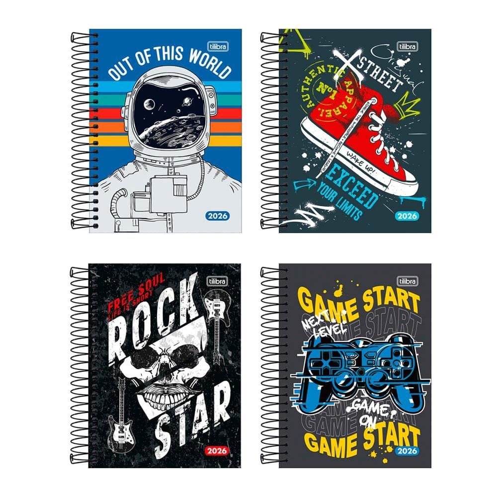 Agenda espiral diária Pepper Masculina 2026 Tilibra