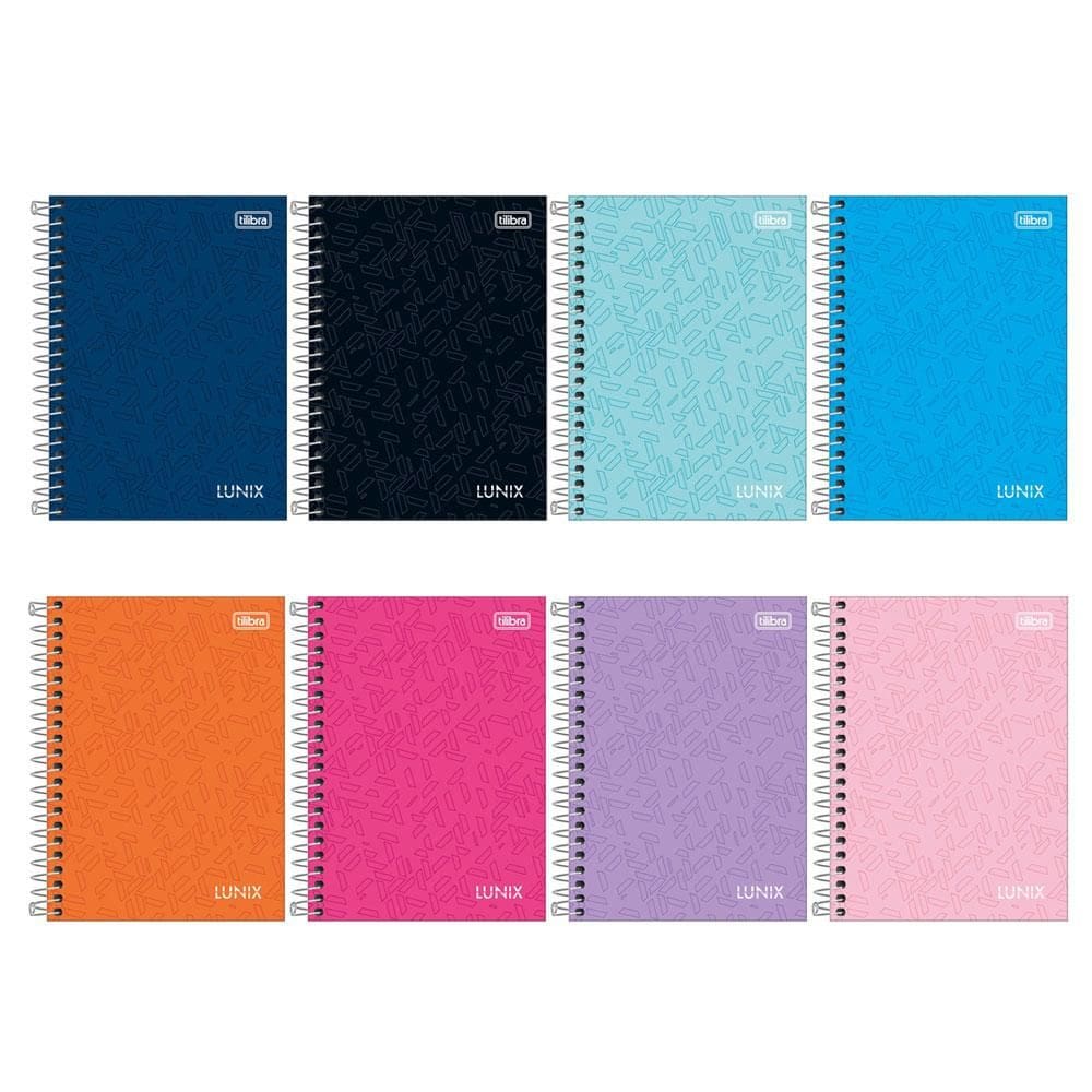 Caderneta espiral capa dura 1/8 80 folhas Lunix - Tilibra