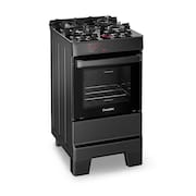 Fogão a Gás Mesa de Vidro Forno Limpa Fácil e Acendimento Automático Esmaltec IDEAL Top Glass Cor Preto 4 bocas Bivolt
