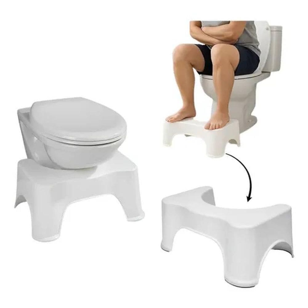 Banquinho Auxiliar Vaso Sanitário Branco Encaixe Universal