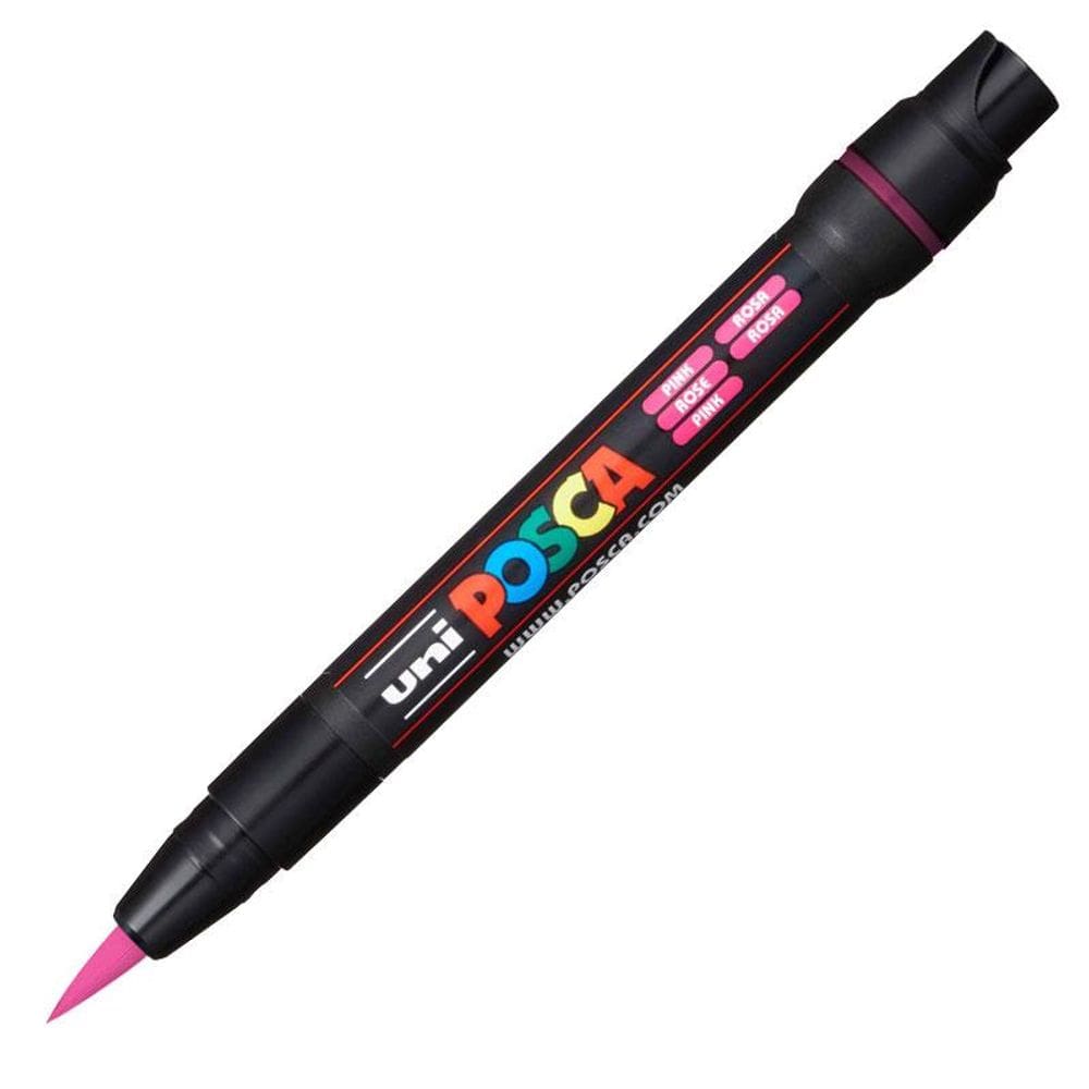 Caneta Posca Brush PCF 350 rosa Uni Ball