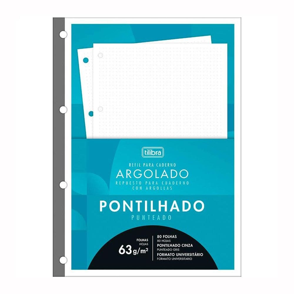 Bloco para fichário univ Académie Pontilhado 80fls Tilibra