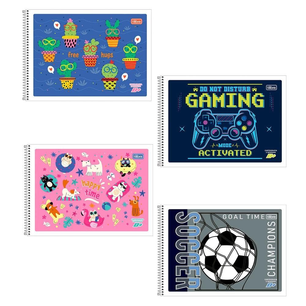 Caderno capa flexível cartografia 48fls D mais Tilibra