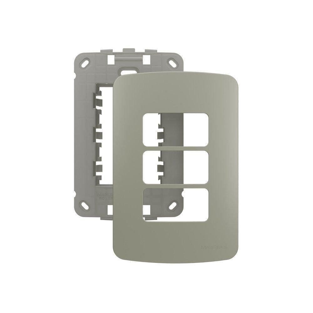 Placa Com Suporte Margirius B3 Colors 4X2 Para 3 Módulos
