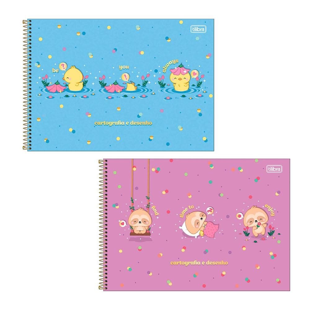 Caderno espiral capa dura cartografia 80 fls Mellow Tilibra