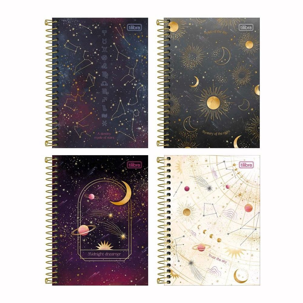 Caderneta espiral capa dura 1/8 80 folhas Magic - Tilibra