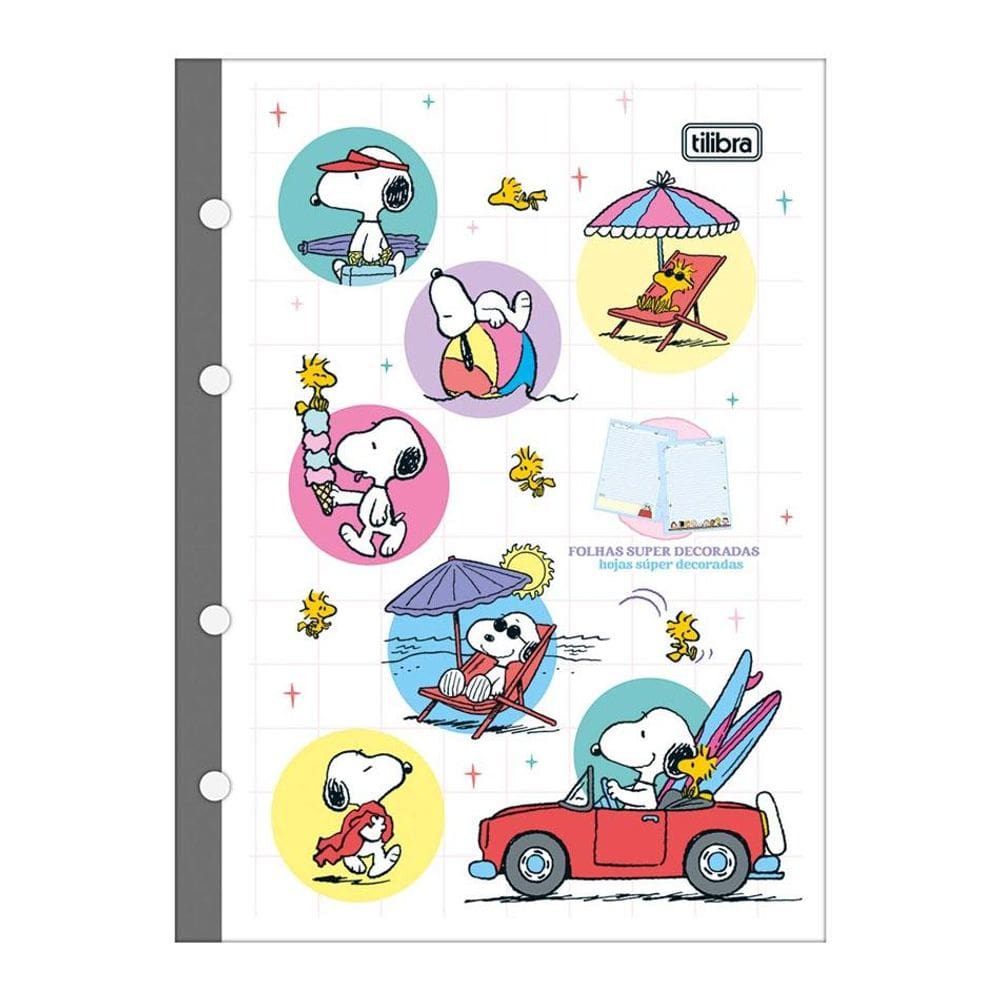 Bloco para fichário colegial Snoopy 4 furos 80 fls Tilibra