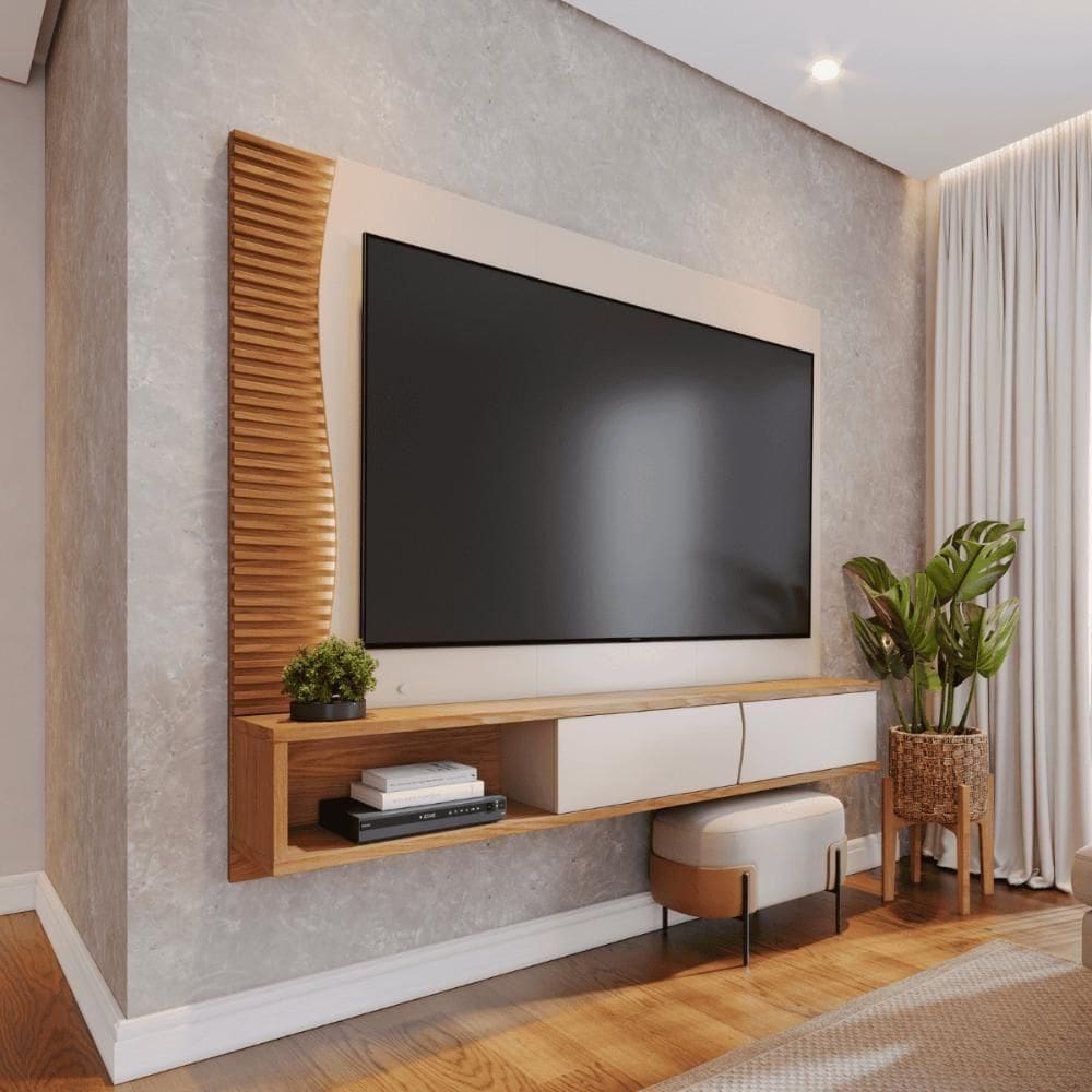 Painel Para Tv Persia Off White Matte Freijo